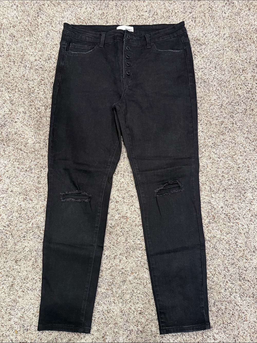 VERVET Black Button-Fly High Rise Jeans